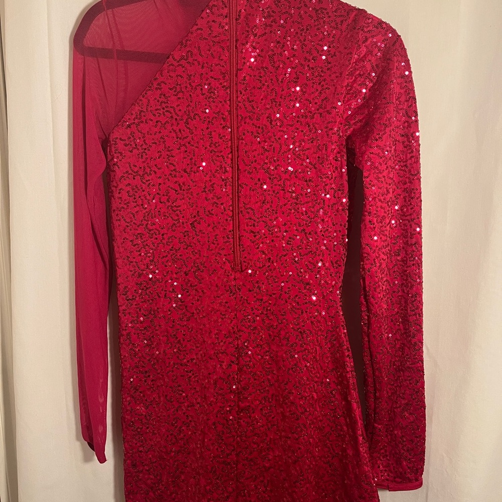 Weissman Vibrant Red Sequin Dress - Picture 2 of 4